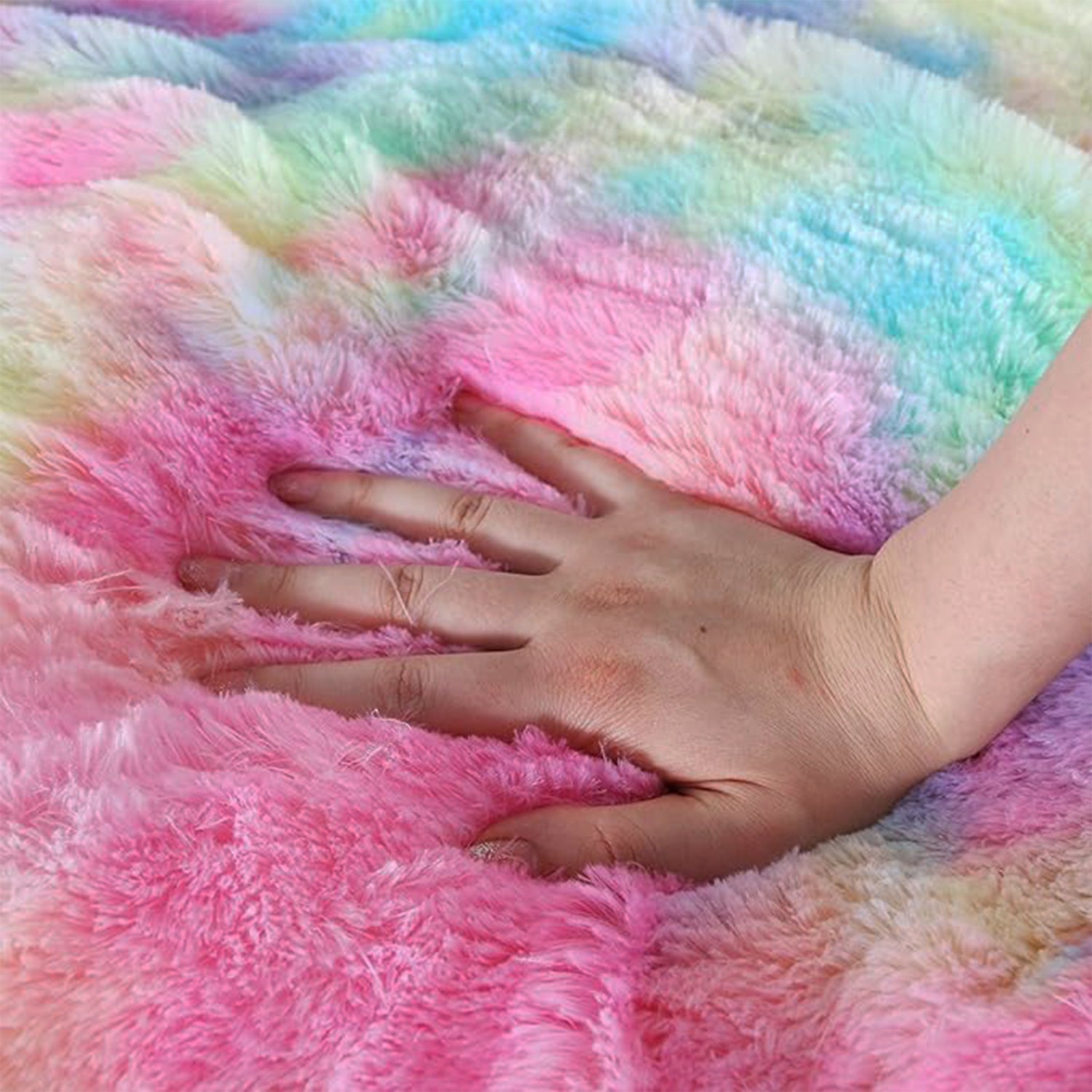 Vibrant soft plush rainbow pillow for home decoration