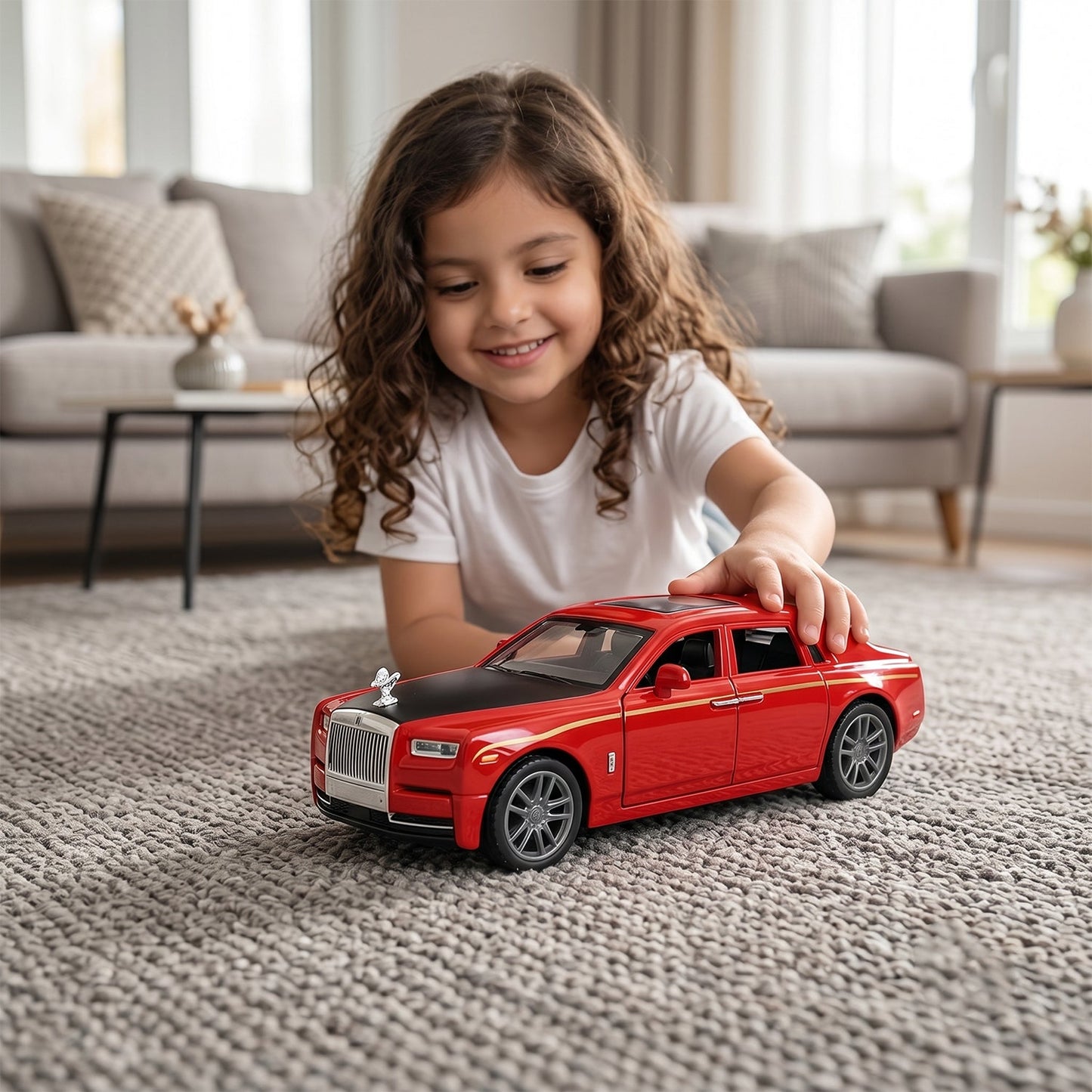Die-Cast Metal Pull-Back Toy Car – Realistic Luxury Sedan Model (1 Pc)