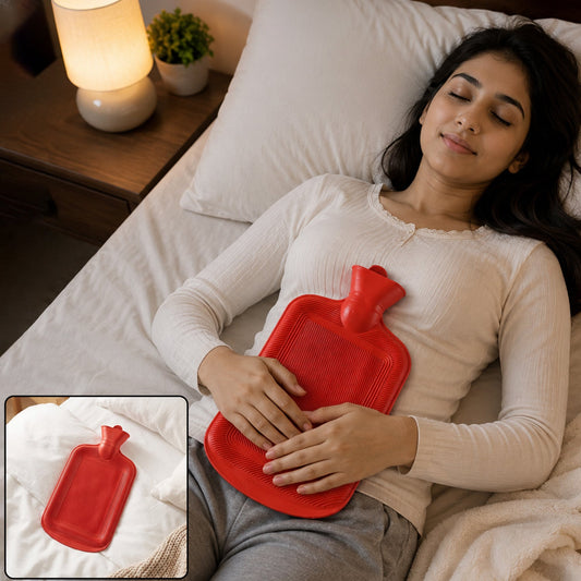 Big size rubber hot water bag with screw cap for warmth