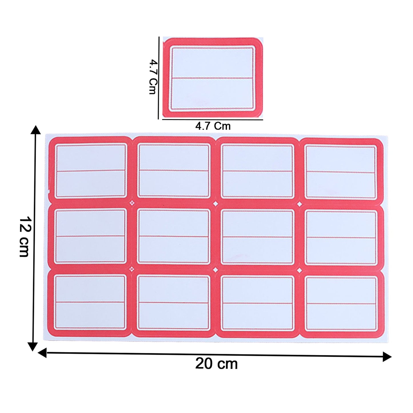 Kitchen organiser labelled with red and white self-adhesive label stickers
