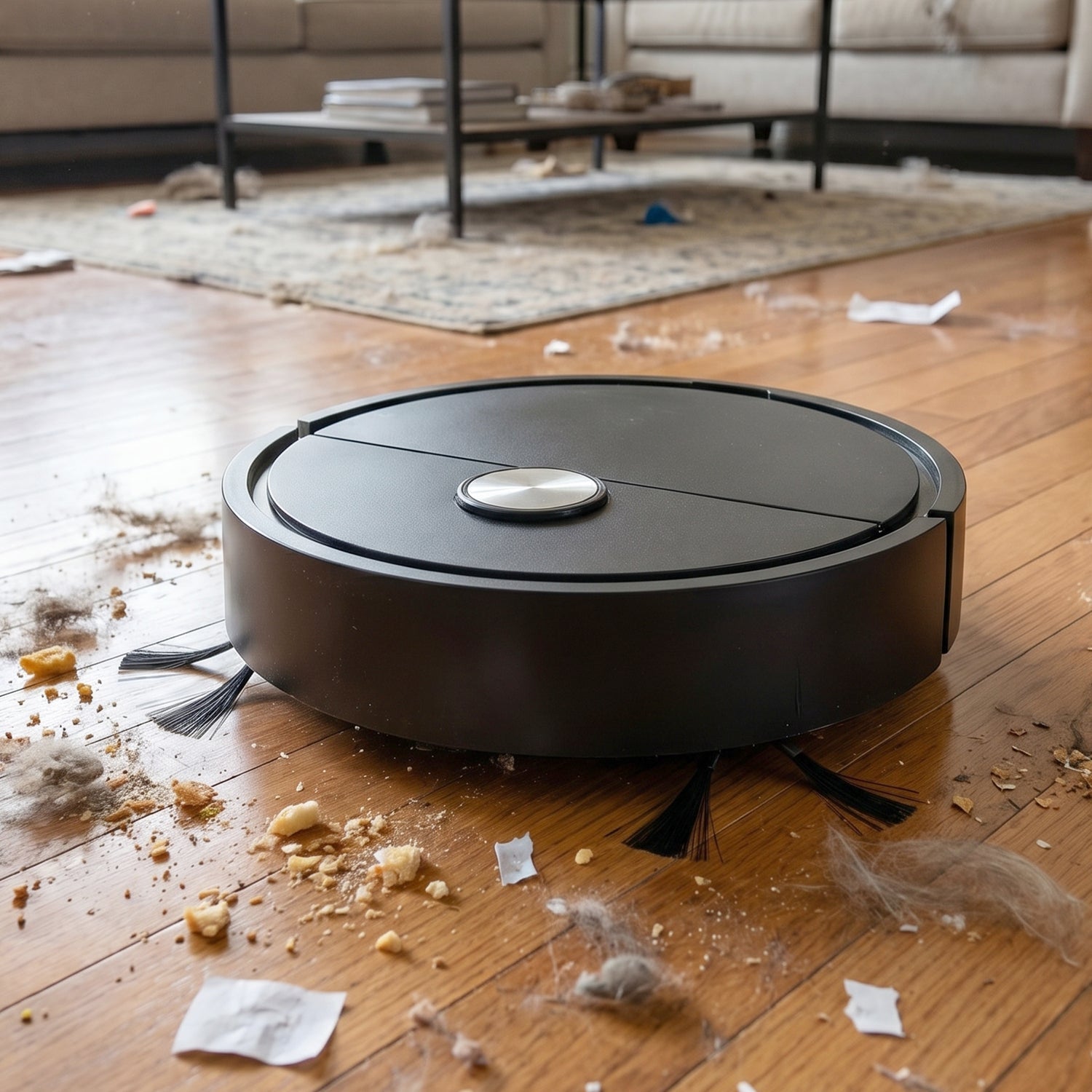 Robotic vacuum cleaner with slim design reaching tight spaces and corners