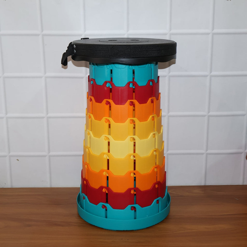 Collapsible Stool with Handle for Portable Seating (44x25.5 cm)