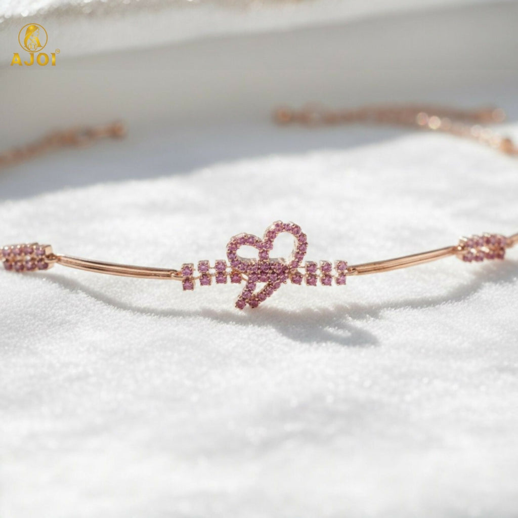 Premium Rose Gold Plated Heart & Infinity Crystal Bracelet for Women