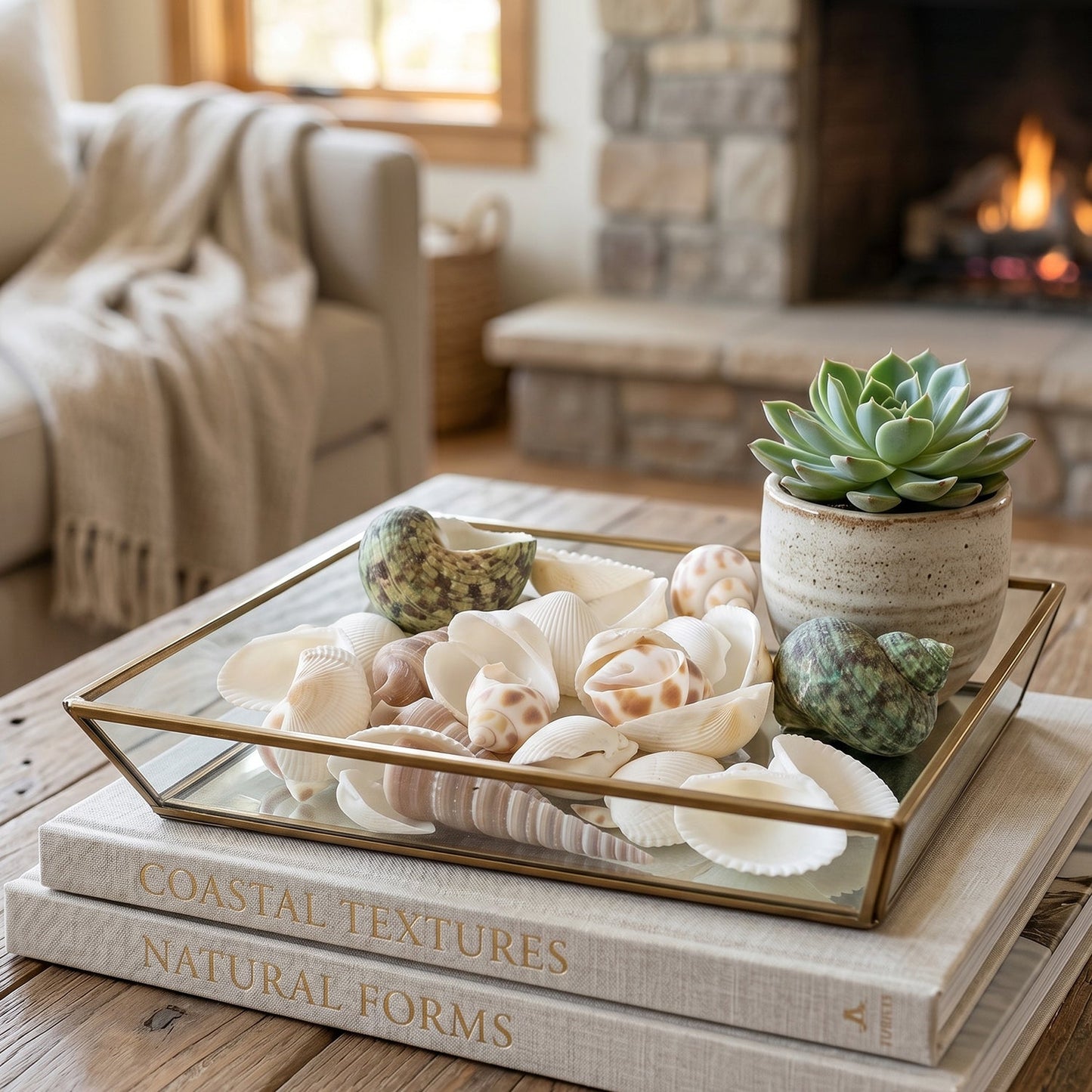 Group of assorted natural shells for decorative and craft purposes
