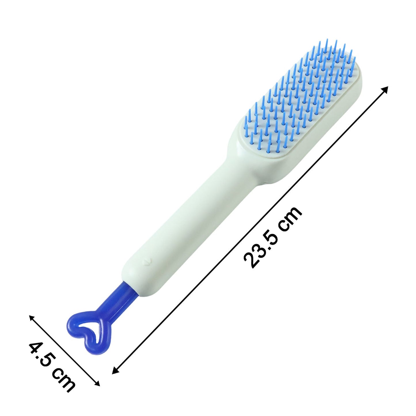 Size details of the self cleaning massage comb