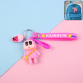 Cute cartoon character rainbow strap keychain