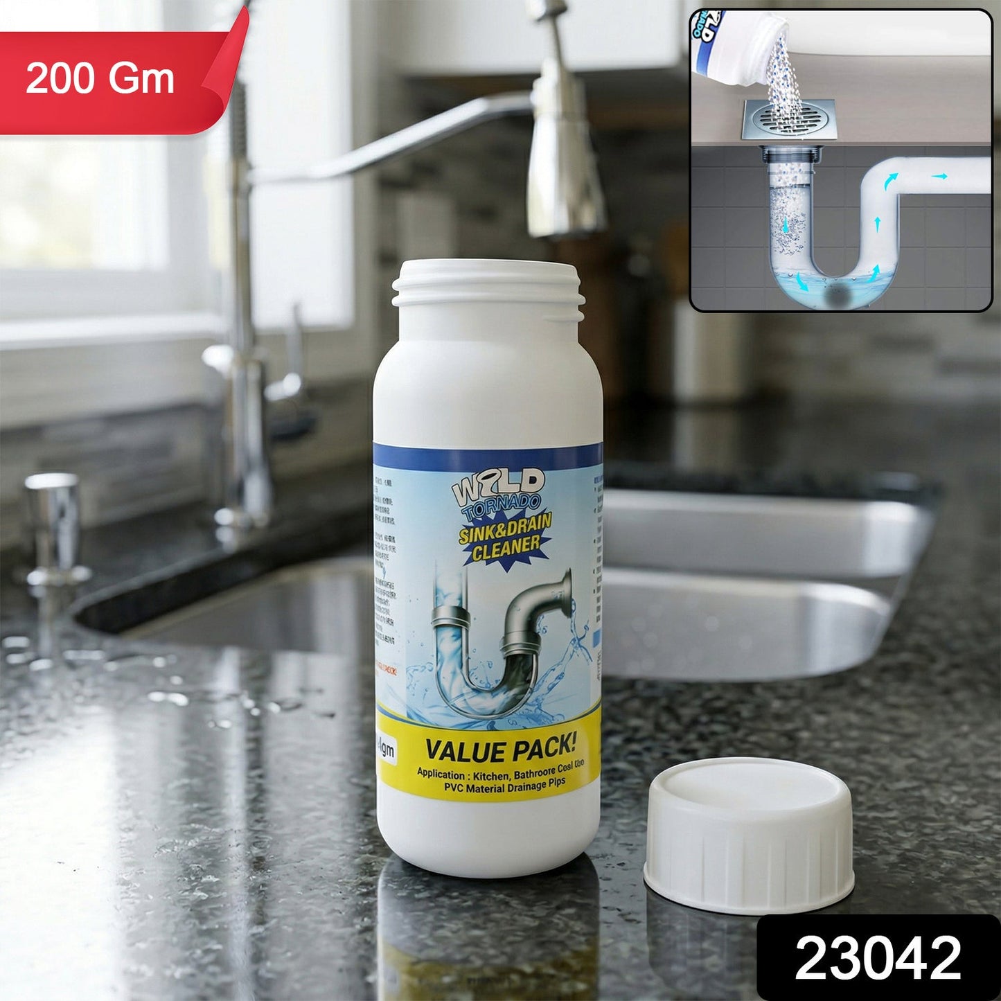 Kitchen drain unclog powder cleaner for fast results