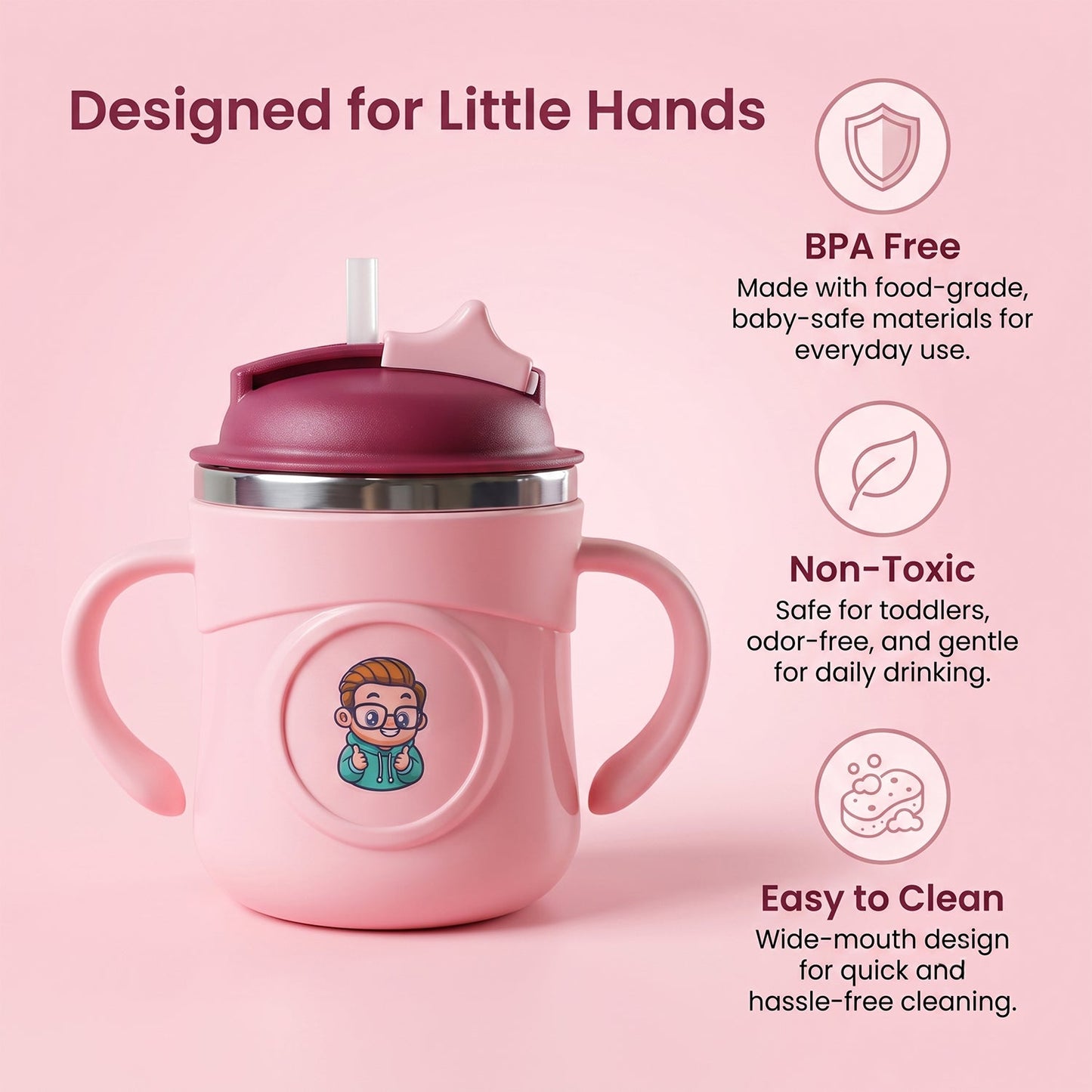 Toddler drinking from the Apex Rio sipper cup