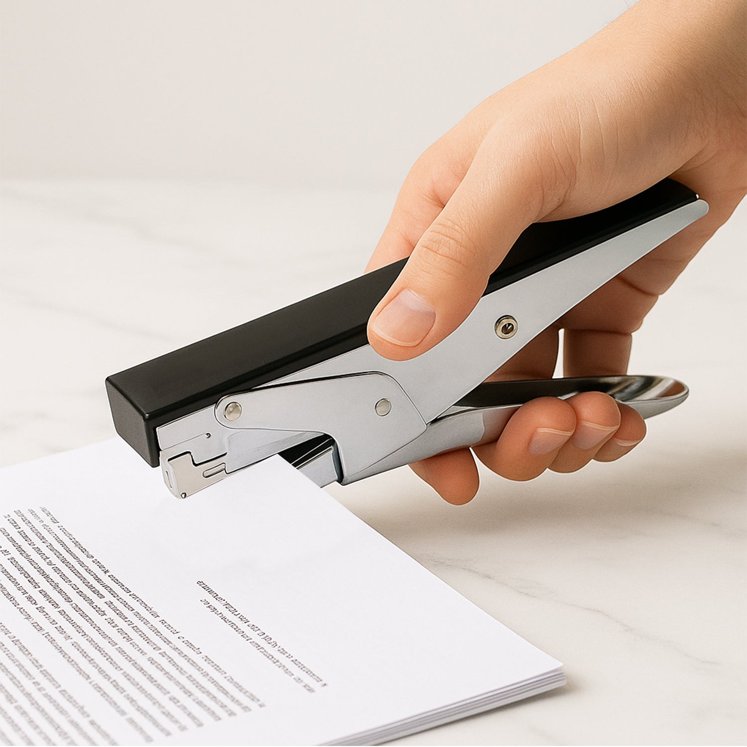 Plier stapler ready for heavy duty stapling tasks