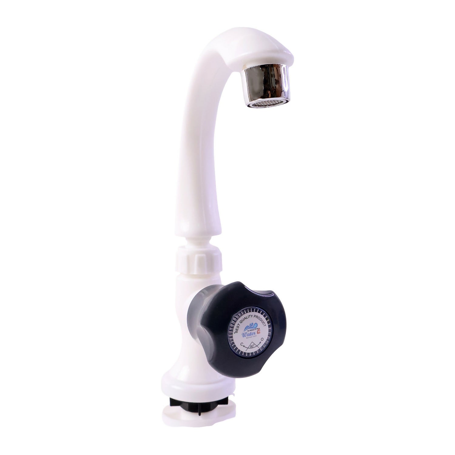 White Plastic Swan Neck Water Tap for Kitchen & Wash Basin – Smooth Flow Sink Faucet
