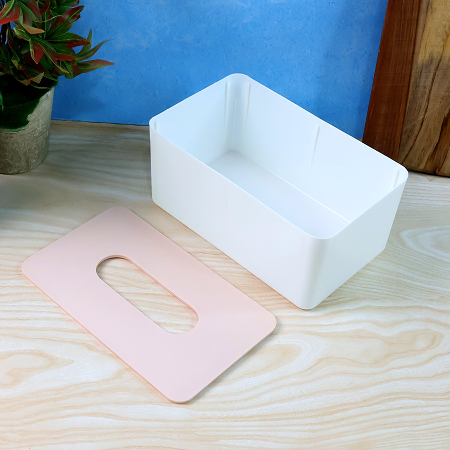 Modern Tissue Box Holder showing rounded edges and slide lid