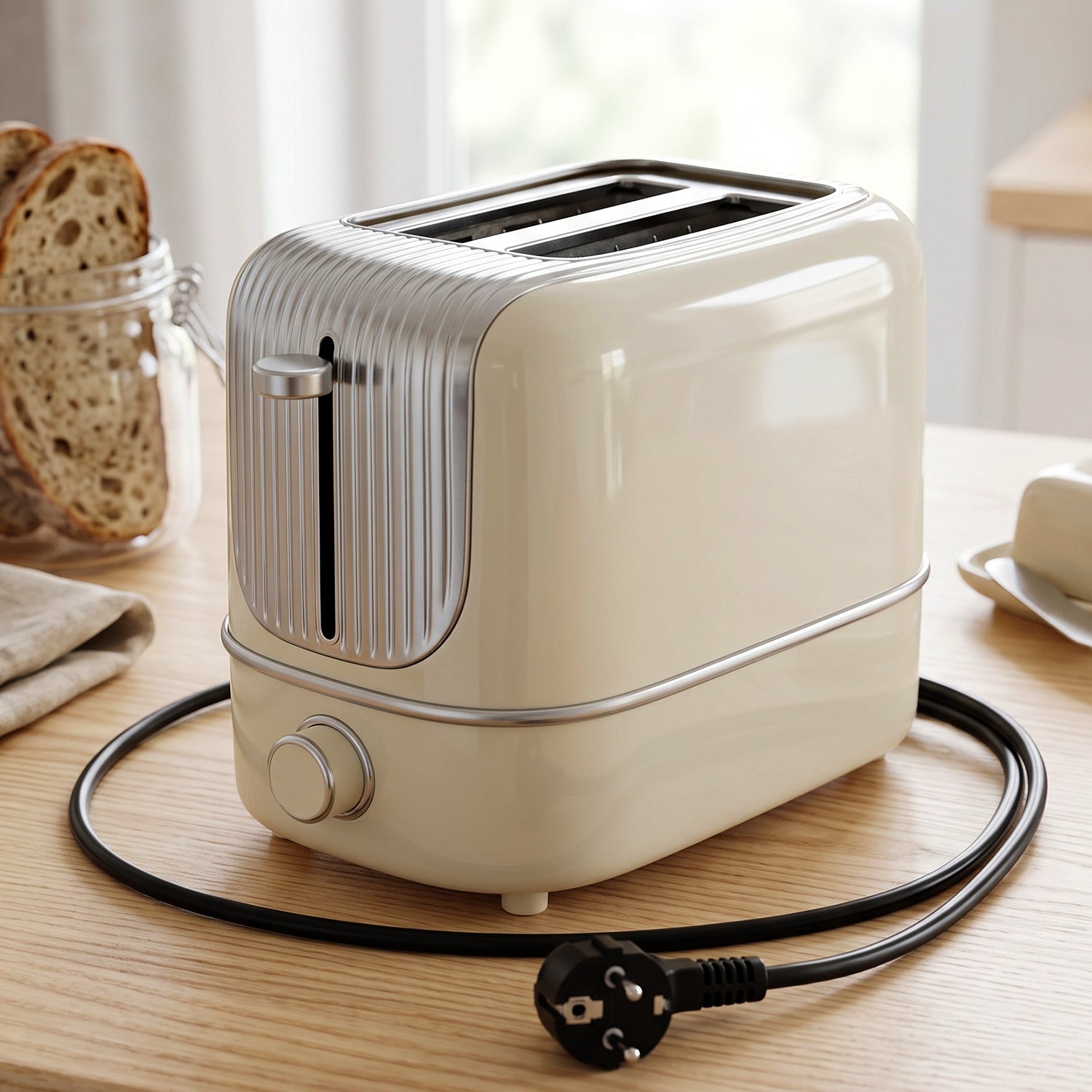 Toaster used to make breakfast toast at home