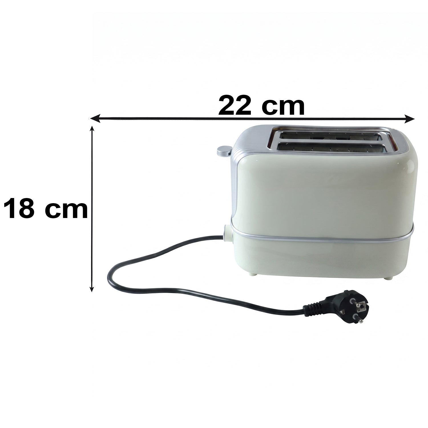 Pop up toaster size and wattage details