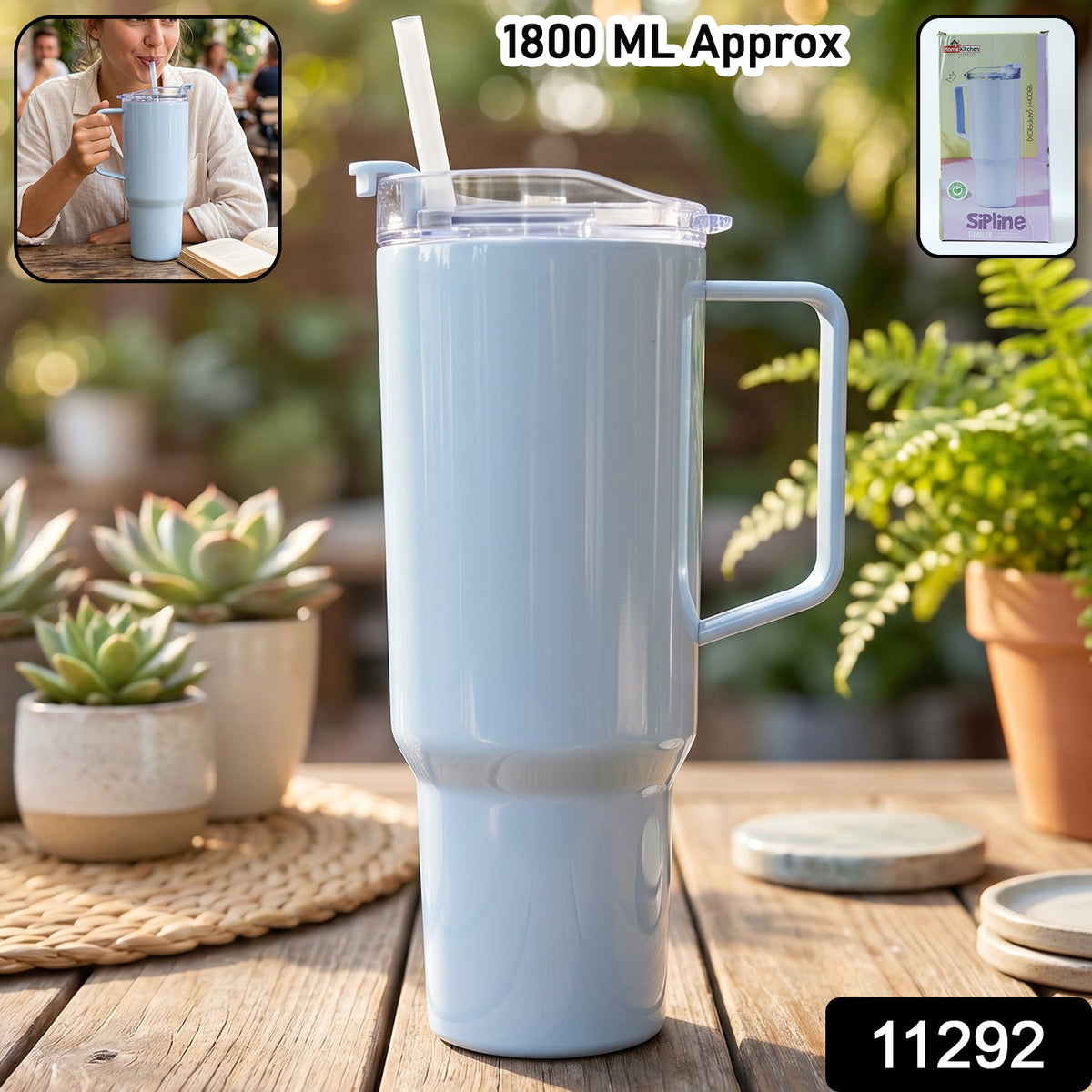 Large capacity travel tumbler sized for a full day on the road
