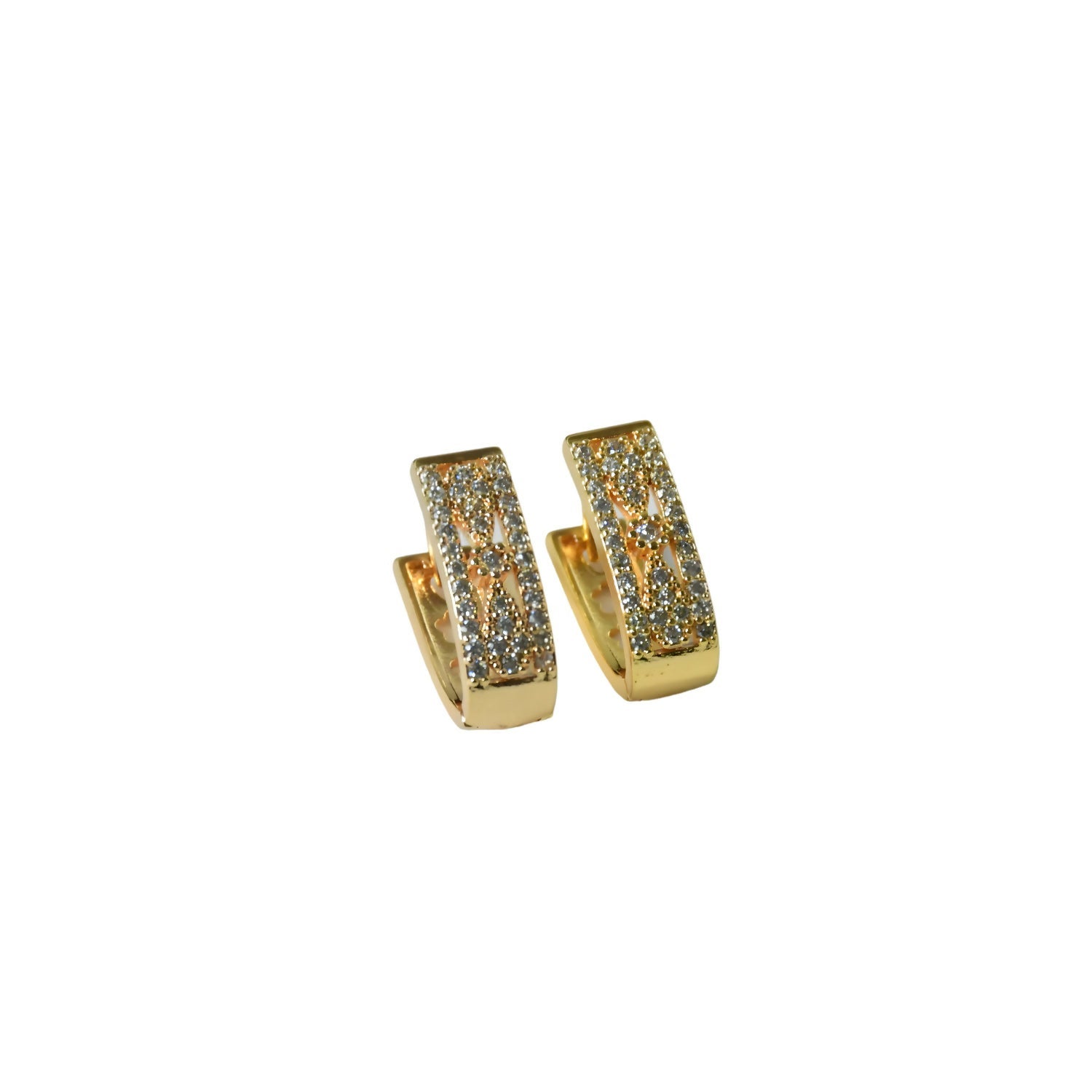 Gold Plated Cubic Zirconia Stud Earrings for Women