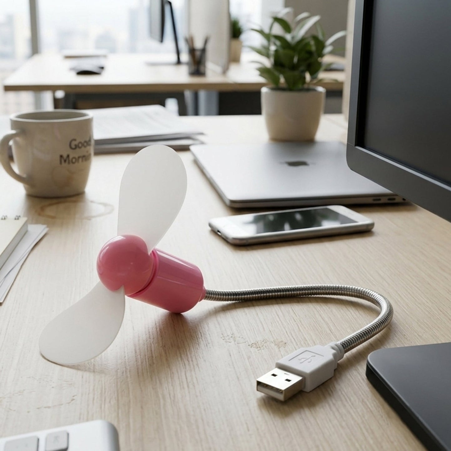 Portable USB fan for desk, office and travel
