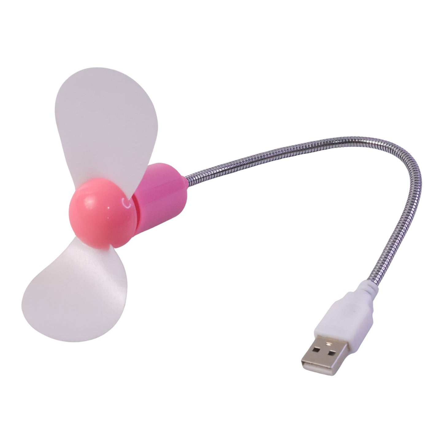 Flexible USB mini fan on white background