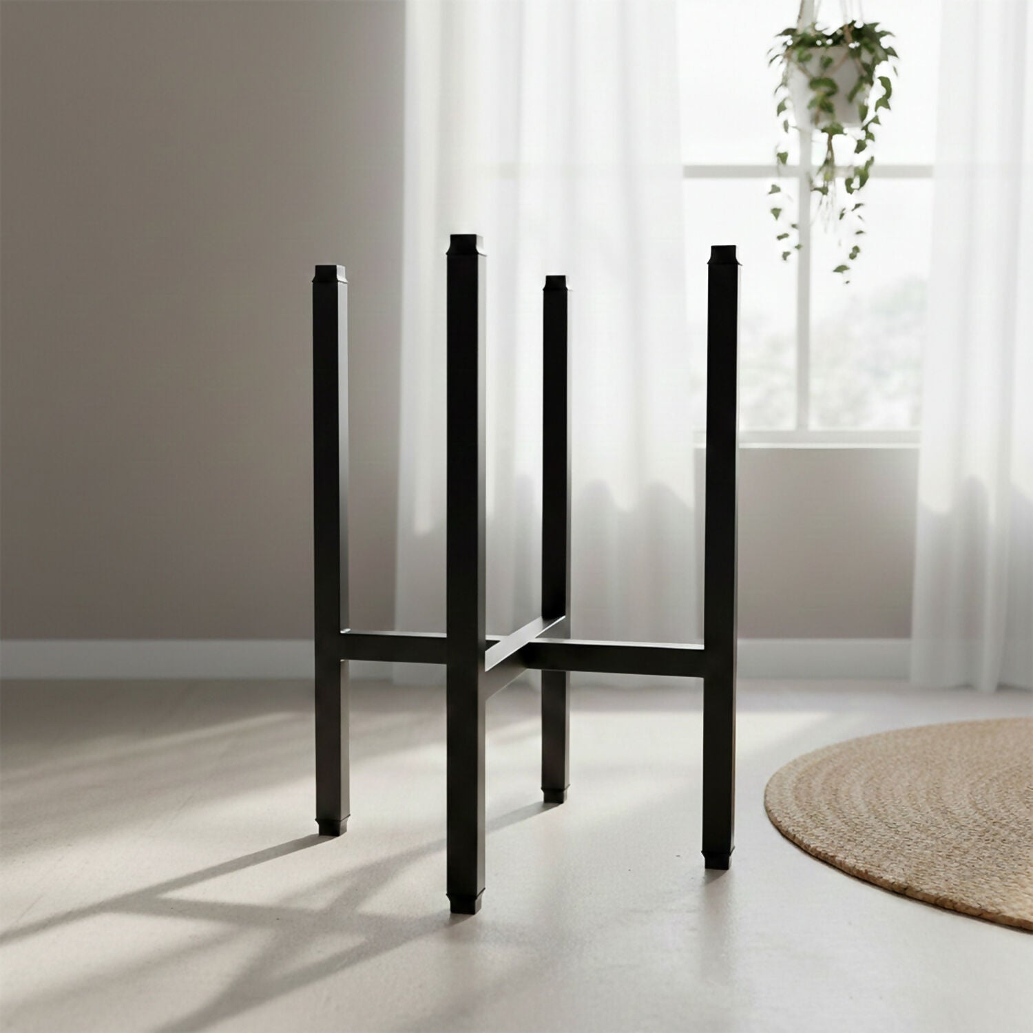 Modern Metal Floor Plant Stand for Indoor Home & Living Room Décor (10x10x15 Inch)