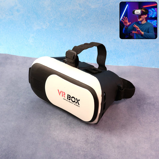 VR BOX Virtual Reality 3D Glasses Headset in sleek black design with adjustable lenses