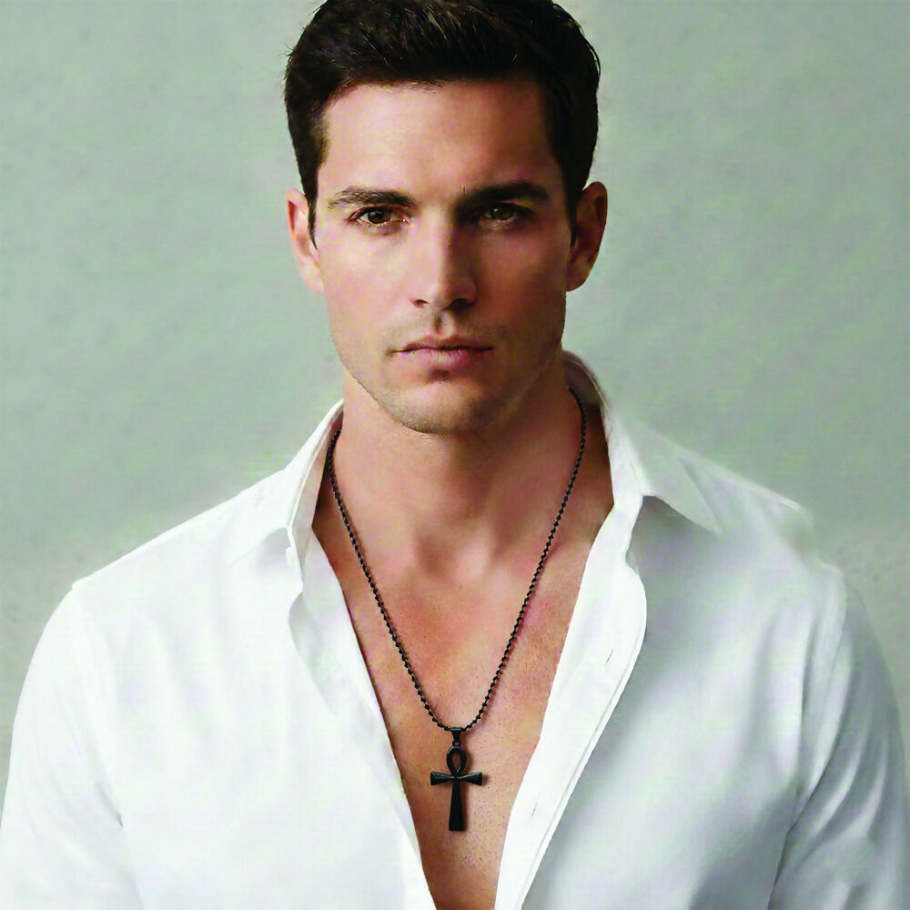 Egyptian Ankh Symbol Black Pendant Necklace for Men's