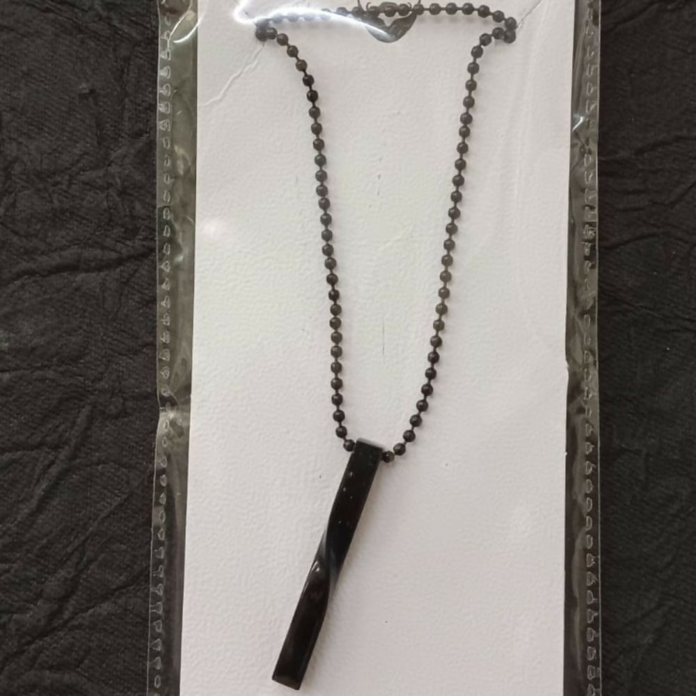 Sleek Twisted Black Bar Chain Pendant for Men