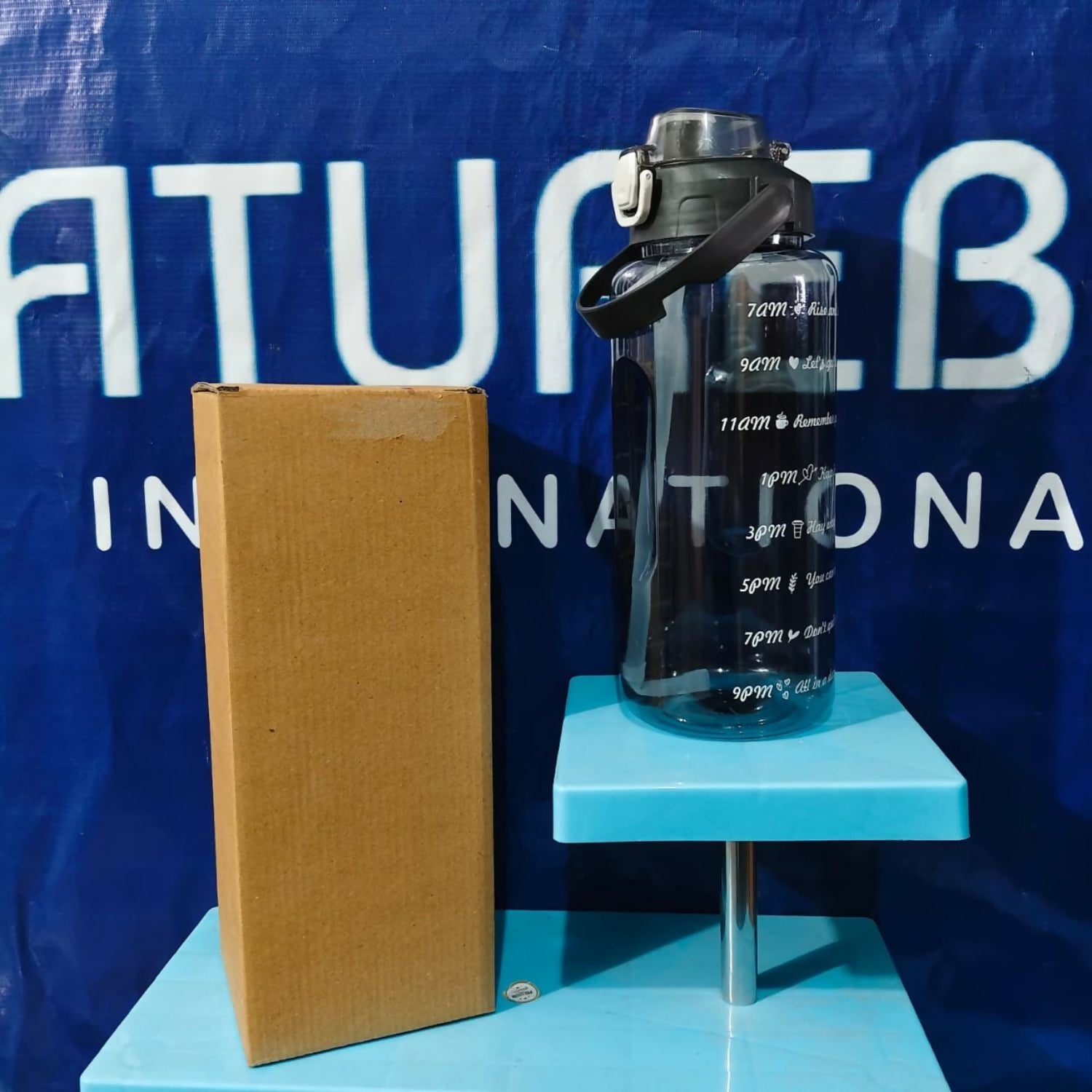  2 L Plastic Motivational Sipper Water Bottle - scale and size reference