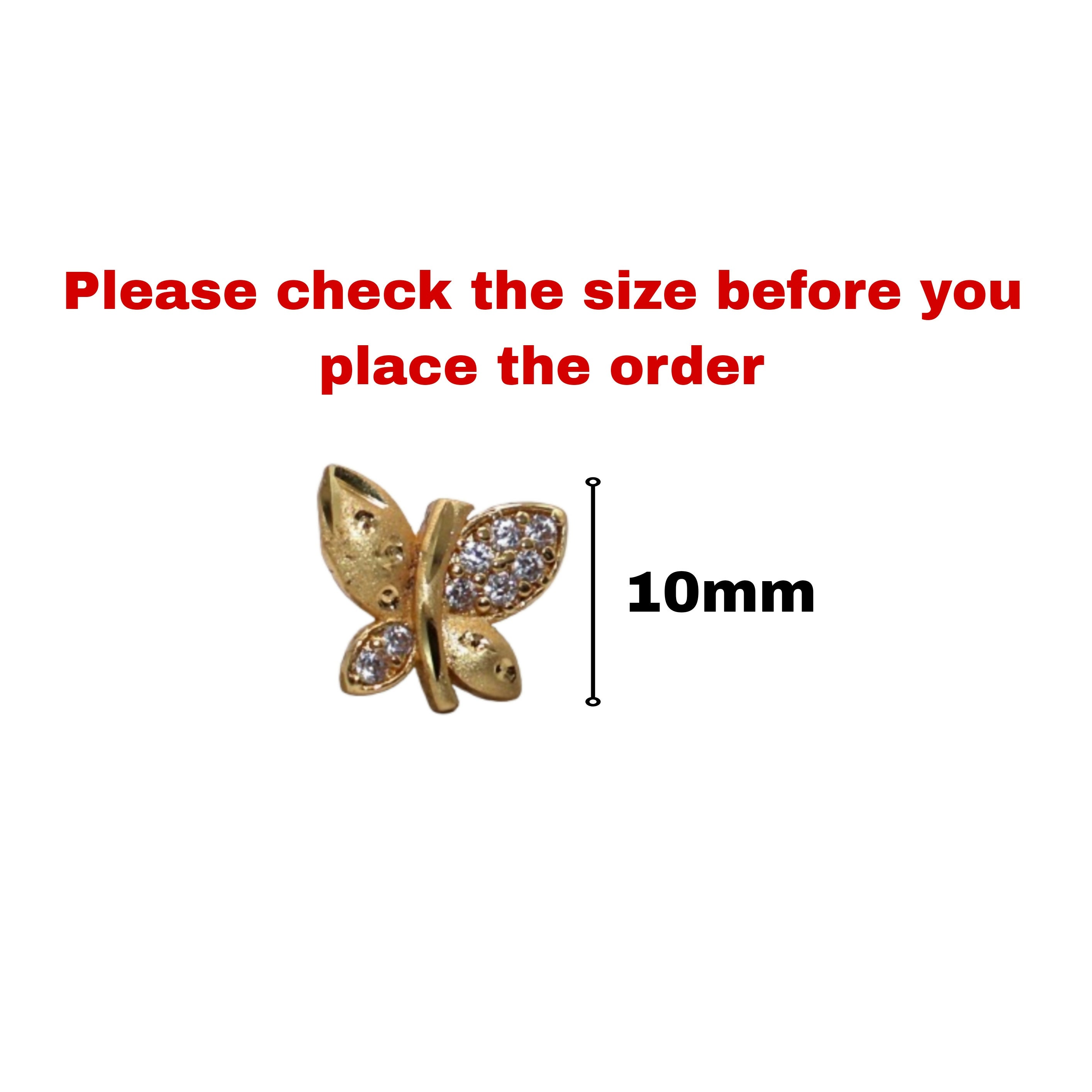 Gold Plated Matte Butterfly earing Studs with AD for women and girls