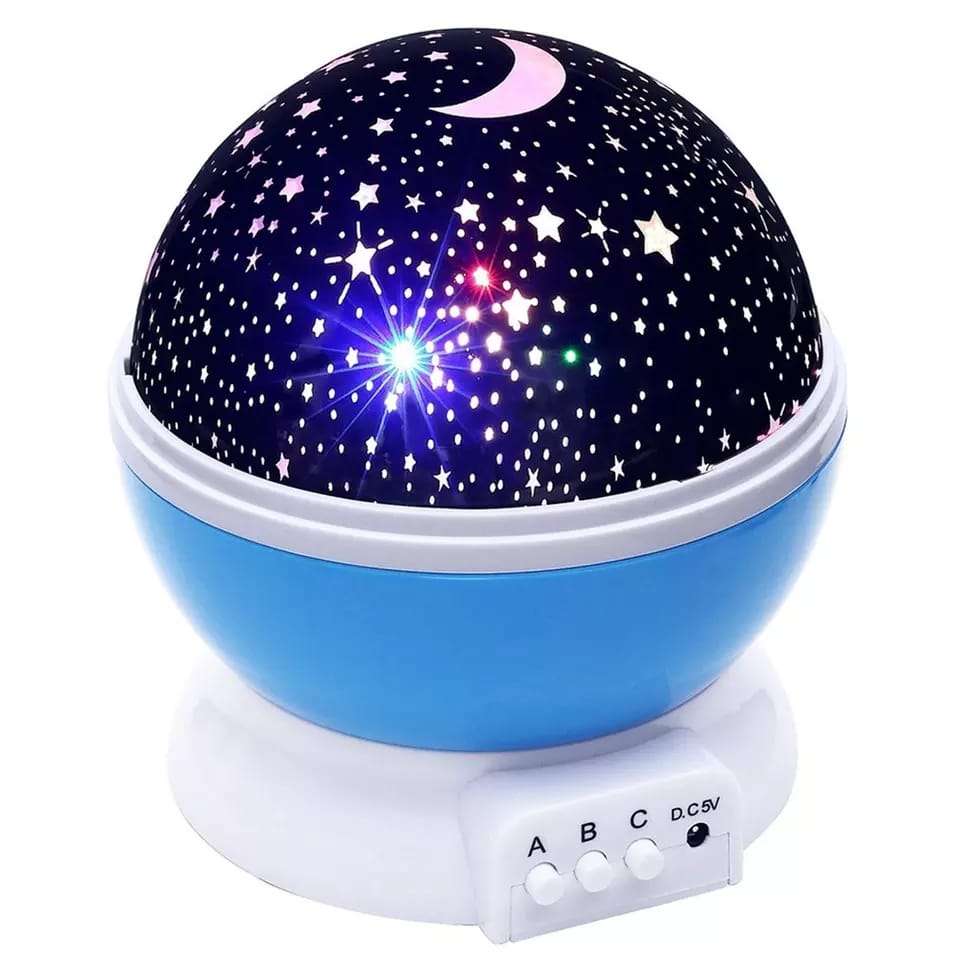 Close-up of the Star Projector Night Lamp, highlighting its colour changing LED effects.