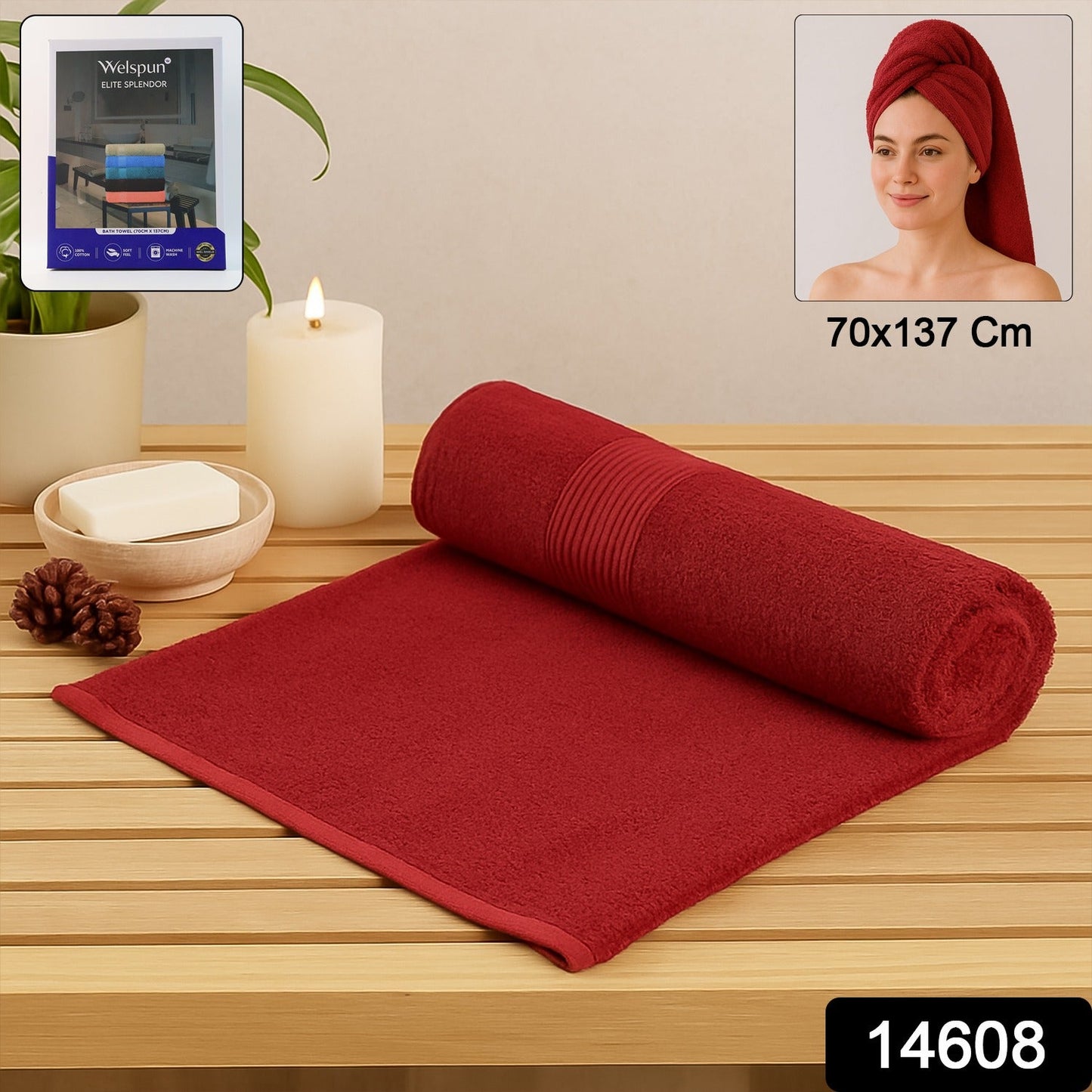 Luxury cotton bath towel from Splendor collection, quick-dry fabric
