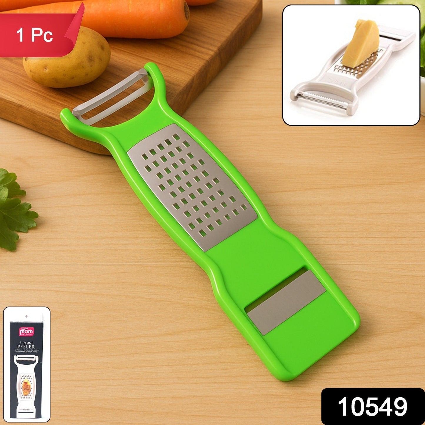 Close-up of sharp fruit peeler blade for smooth peeling