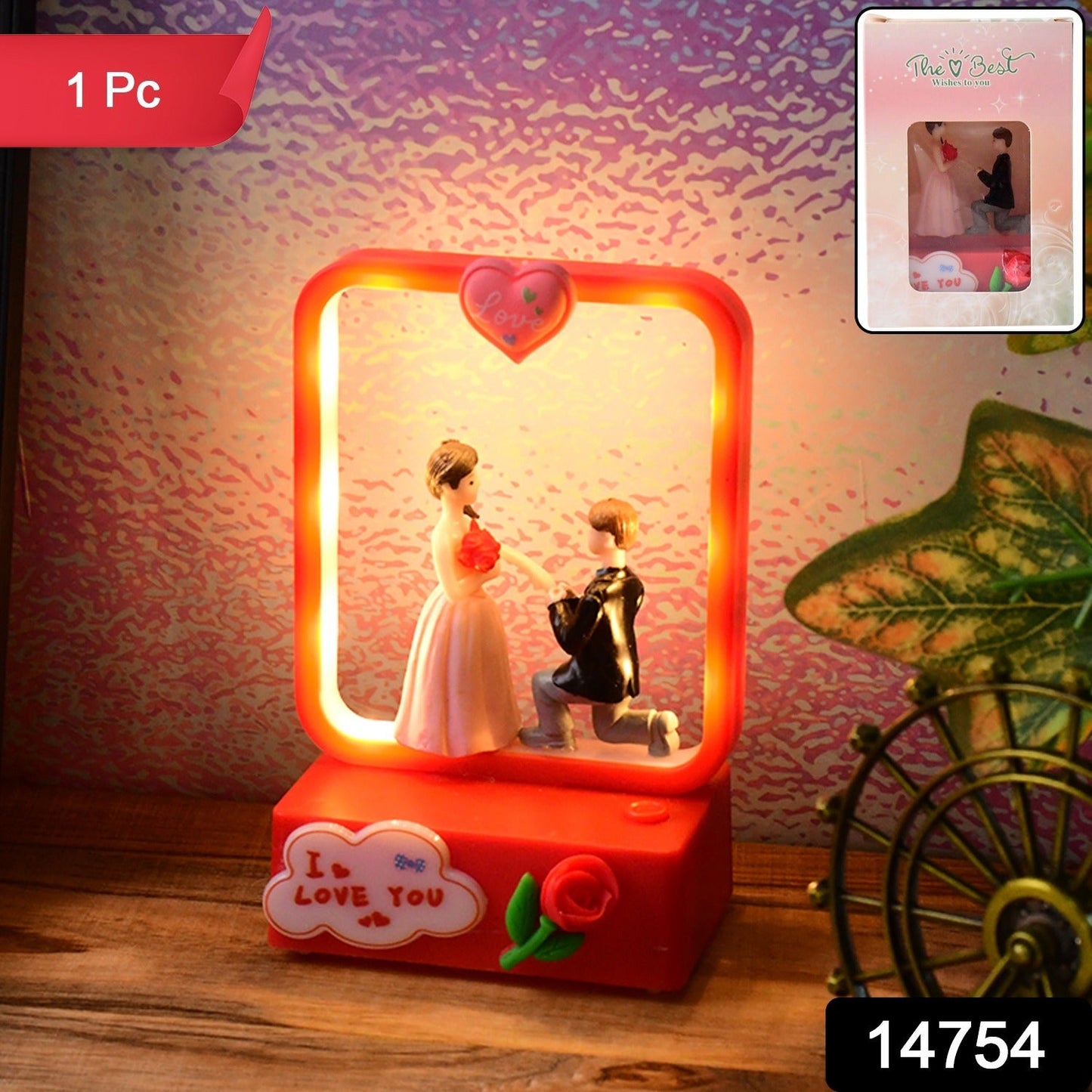 LED decorative love couple figurine illuminated night lamp