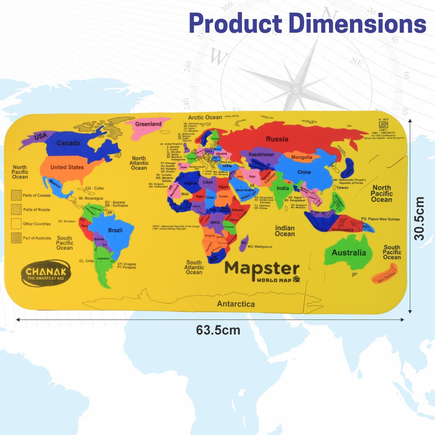 Close-up image focusing on Mapster foam puzzle pieces' texture and design