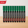 Refillable Permanent Marker Pen – Green Ink, 10 Piece Combo