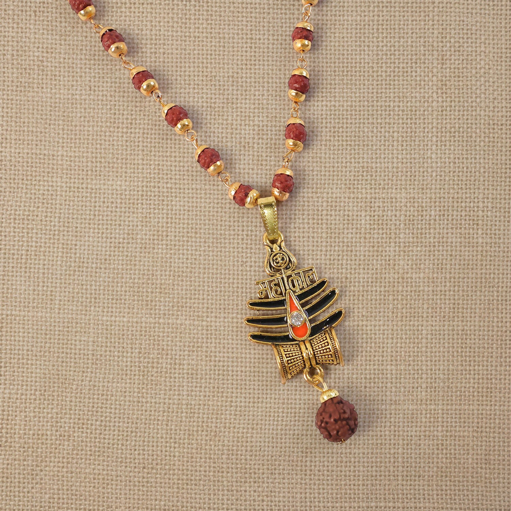 MahakalTrishul Pendant & Rudraksha Mala