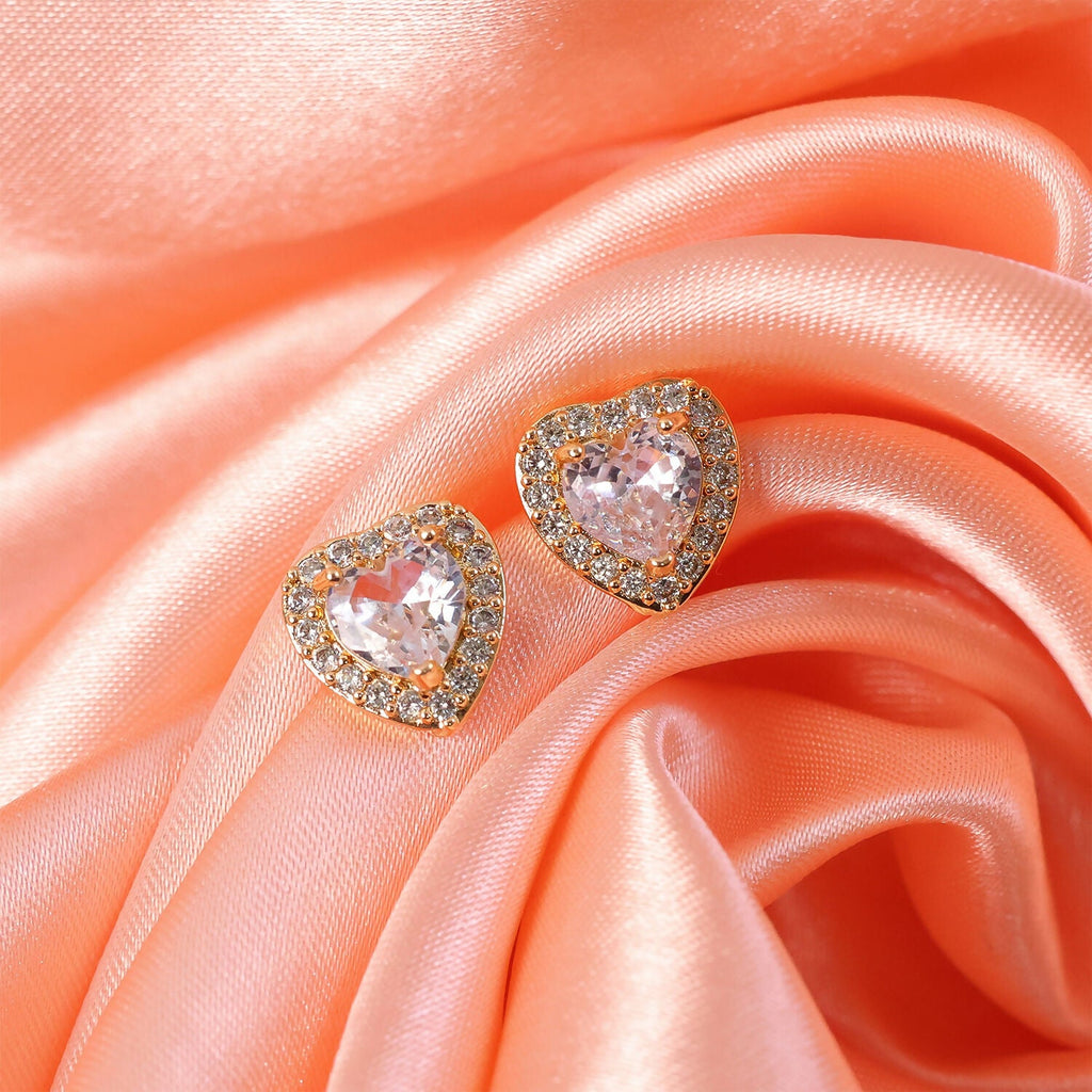 Heart Shape Crystal Stud Earrings for Women