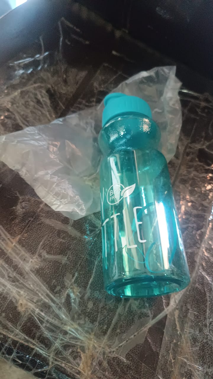 Lightweight BPA-free plastic water bottle with flip-top cap suitable for daily use