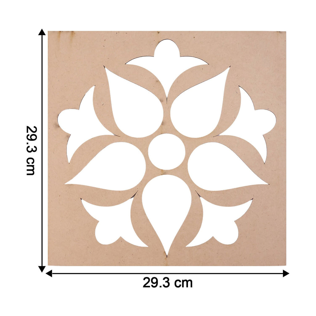 Flower Petal Rangoli MDF Design | Reusable Diwali Rangoli