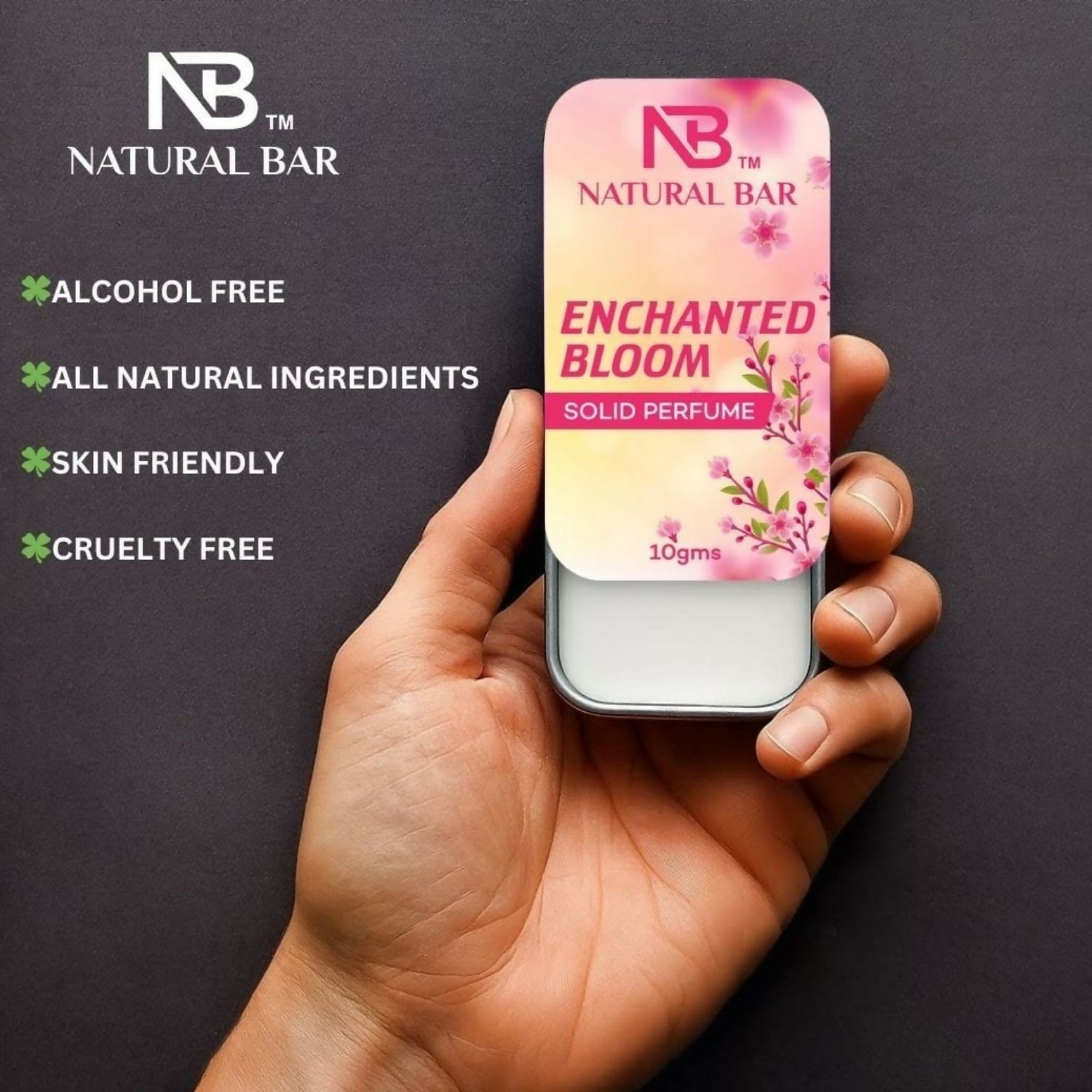 Enchanted Bloom Solid Perfume, Alcohol Free Long Lasting Fragrance for Male and Female (10gms)