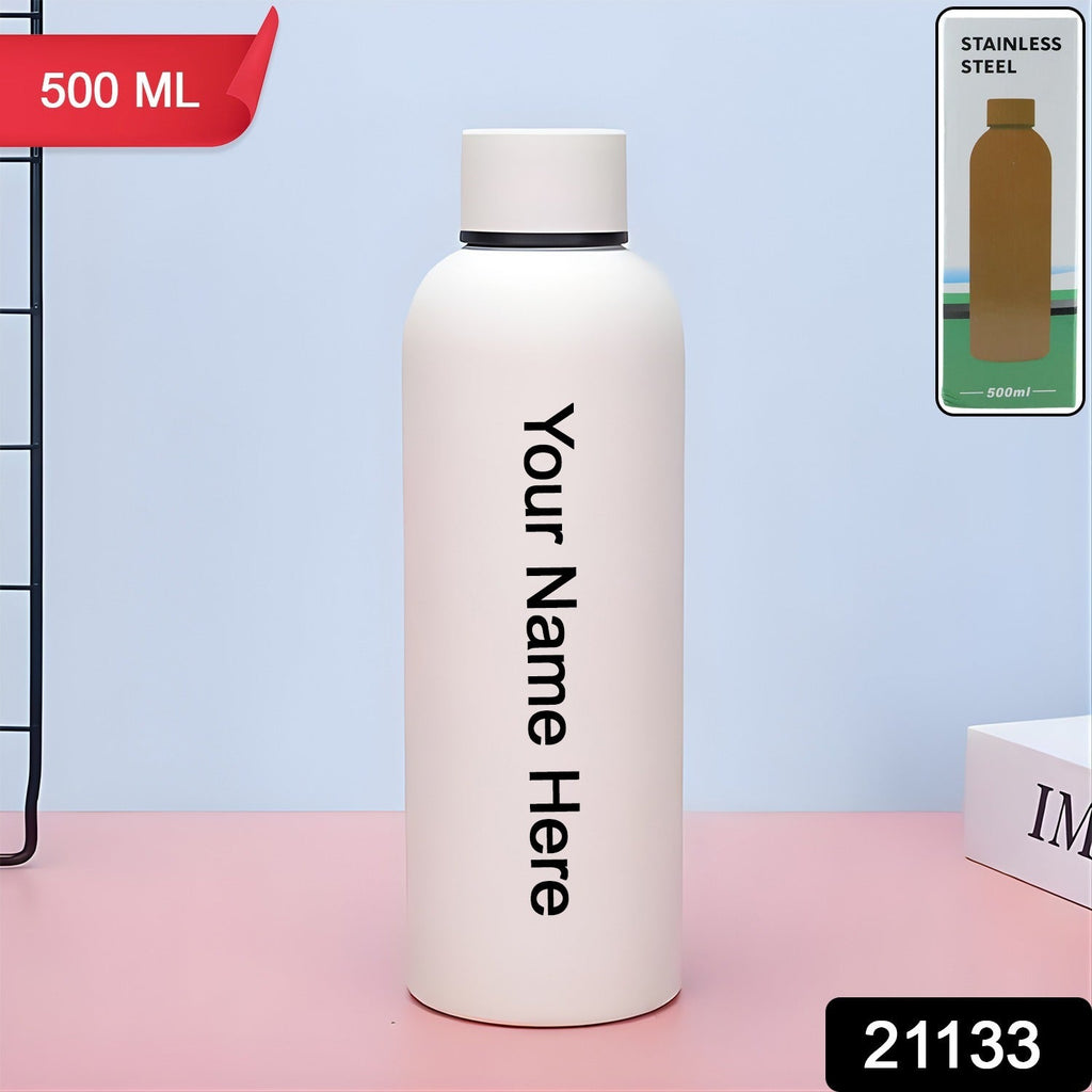 Customize Stainless Steel Double Wall Vacuum-Insulated Drink Water (White / 500 ML Approx)