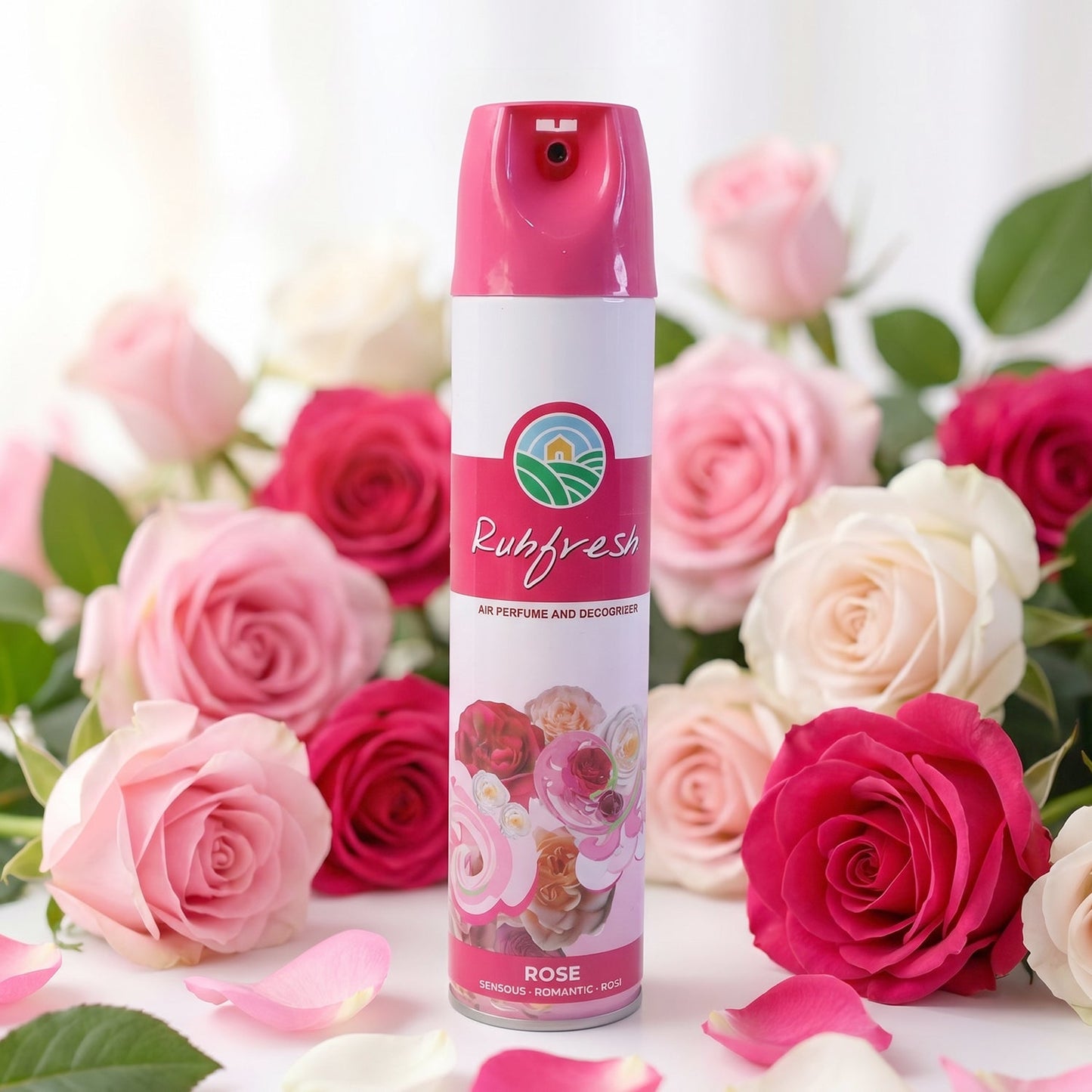 Rubfresh romantic rose room spray in compact bottle