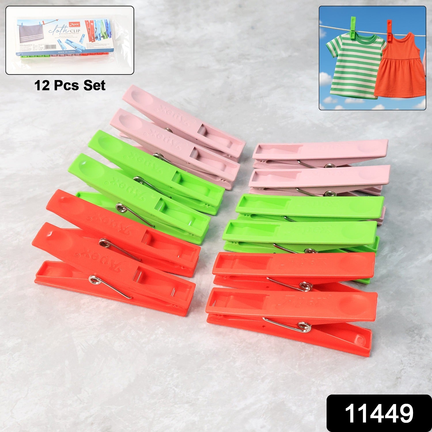 Heavy-duty cloth clips featuring stainless steel spring for laundry