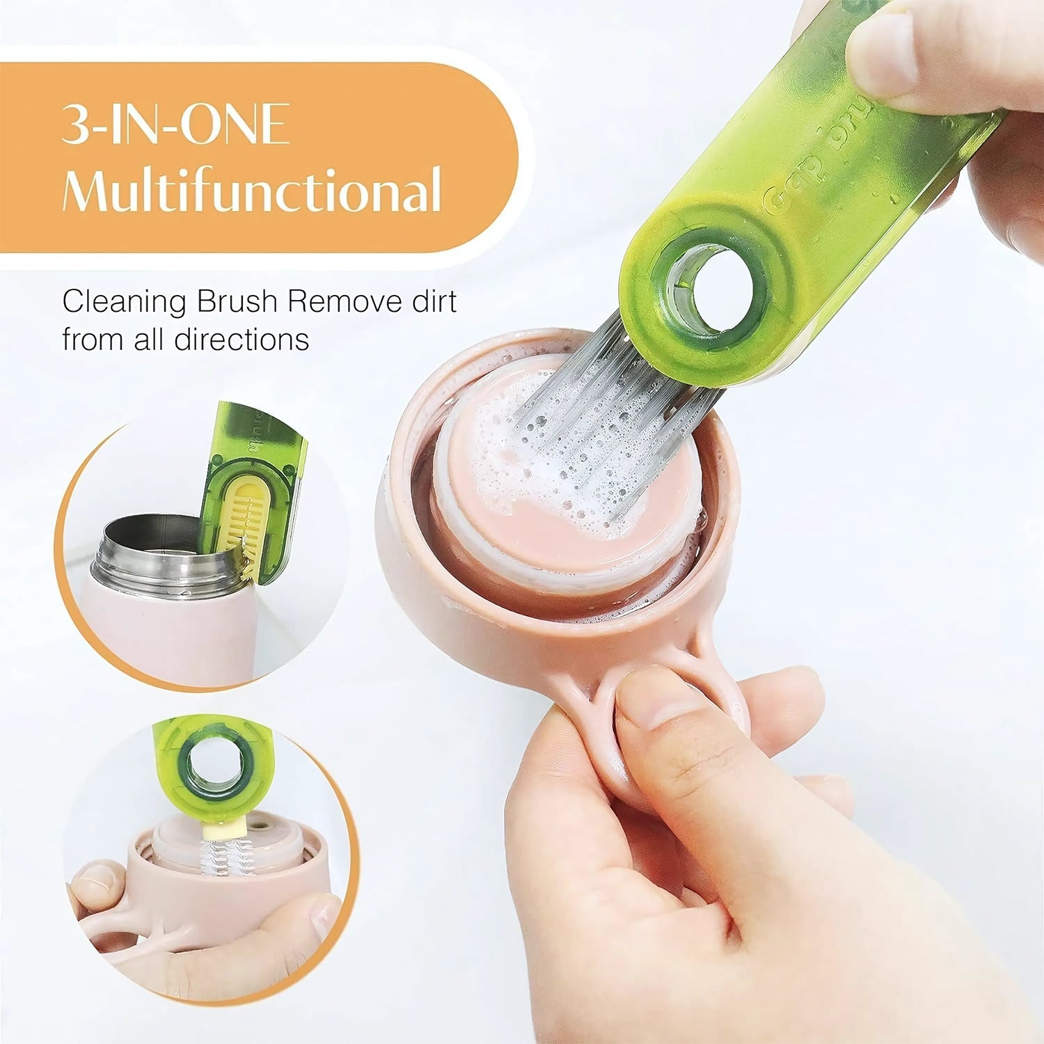 Travel-friendly multipurpose cleaning brush tool