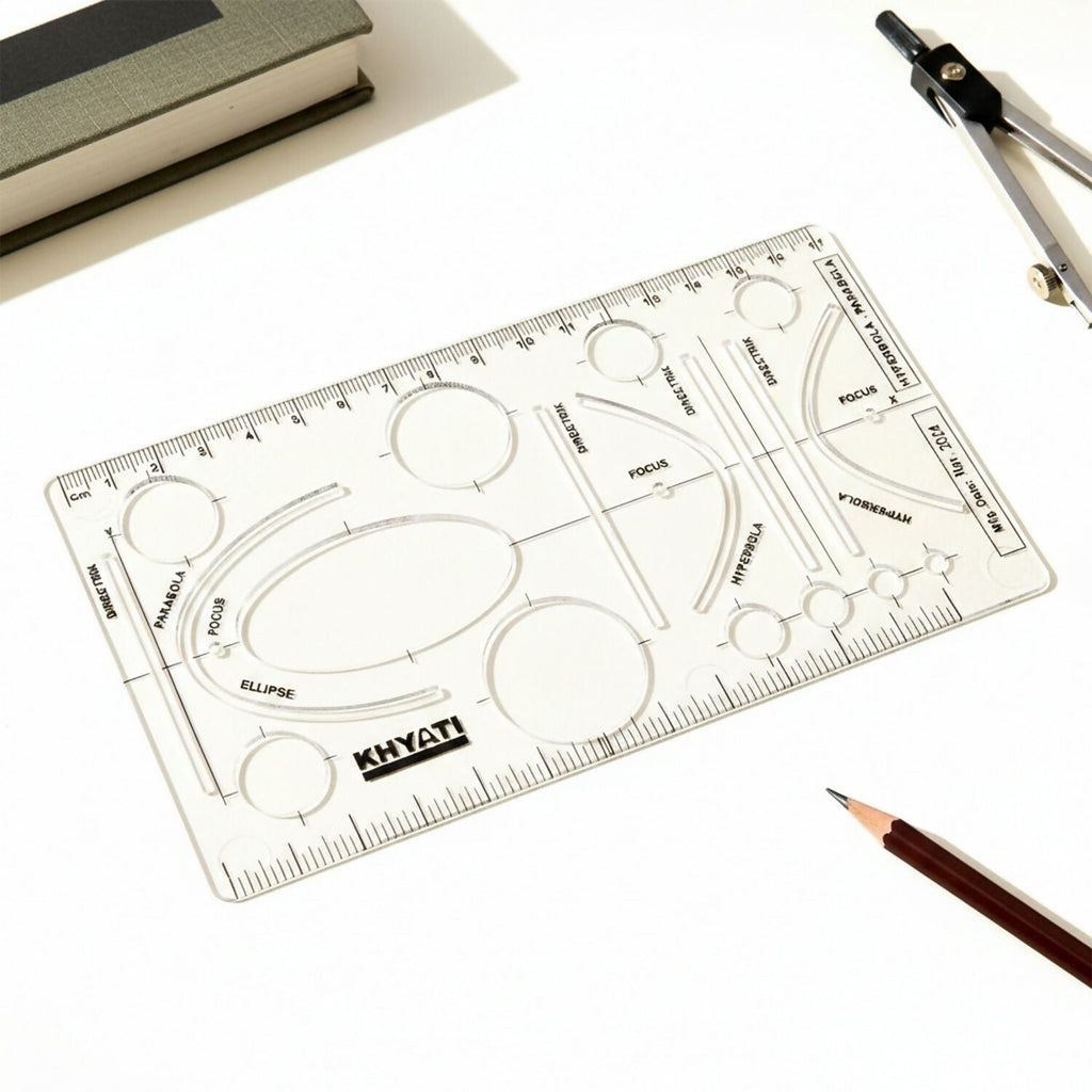Mathematical Drawing Template Ruler Set with Ellipse Parabola Hyperbola Shapes (10Pcs)