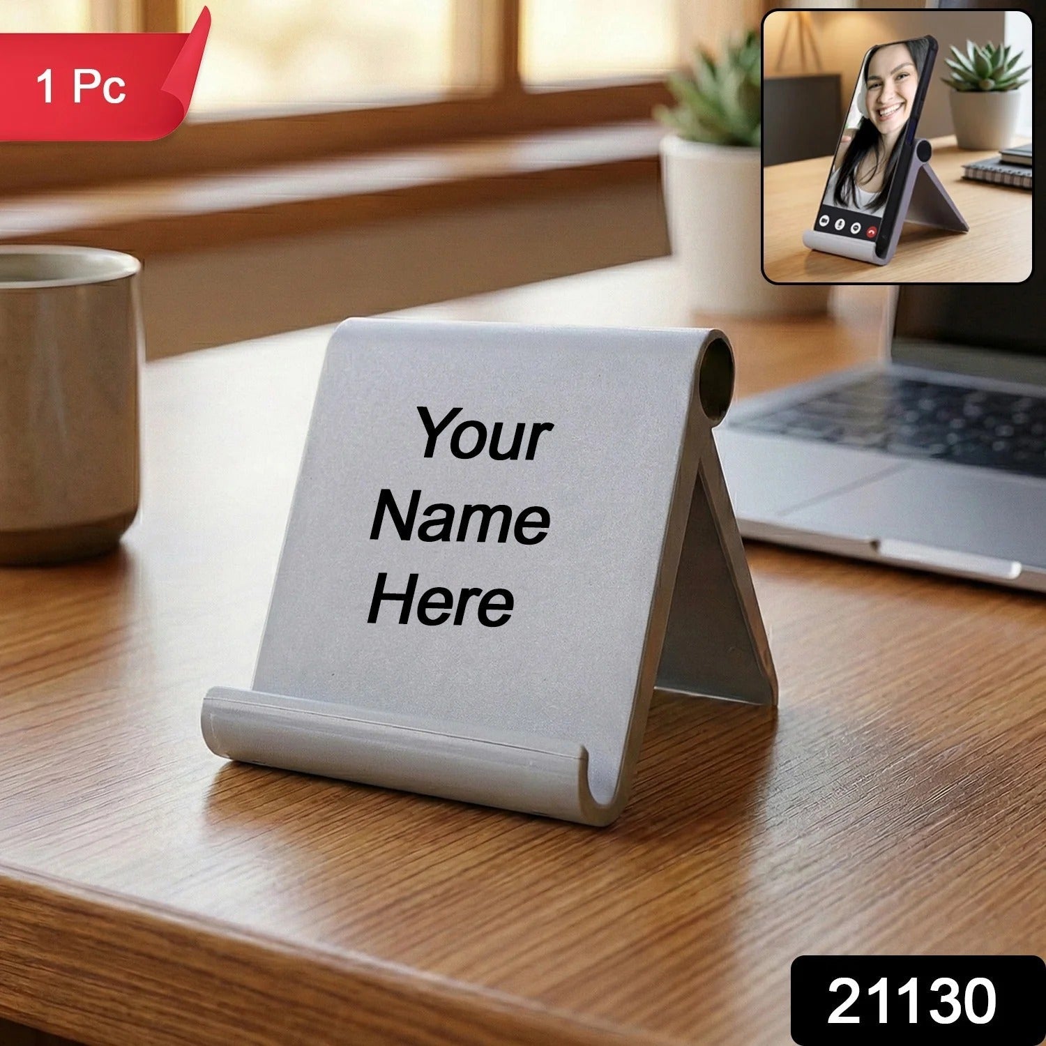 Customize Plastic Foldable Desktop Mobile Stand (1 Pc)