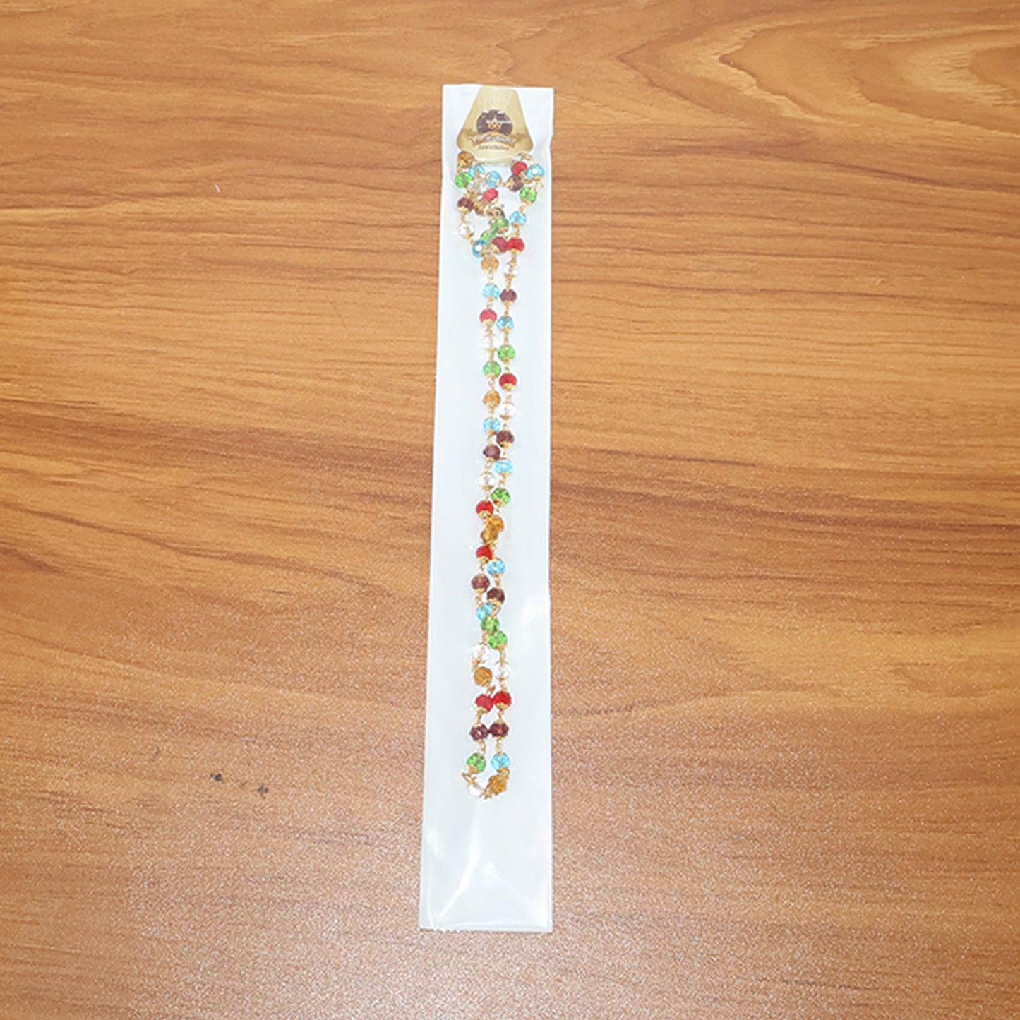 Lightweight statement necklace with multicolour crystal beads