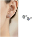 Silver Plated Flat Back AD Stud Earrings for women and girls Combo Pack of 2