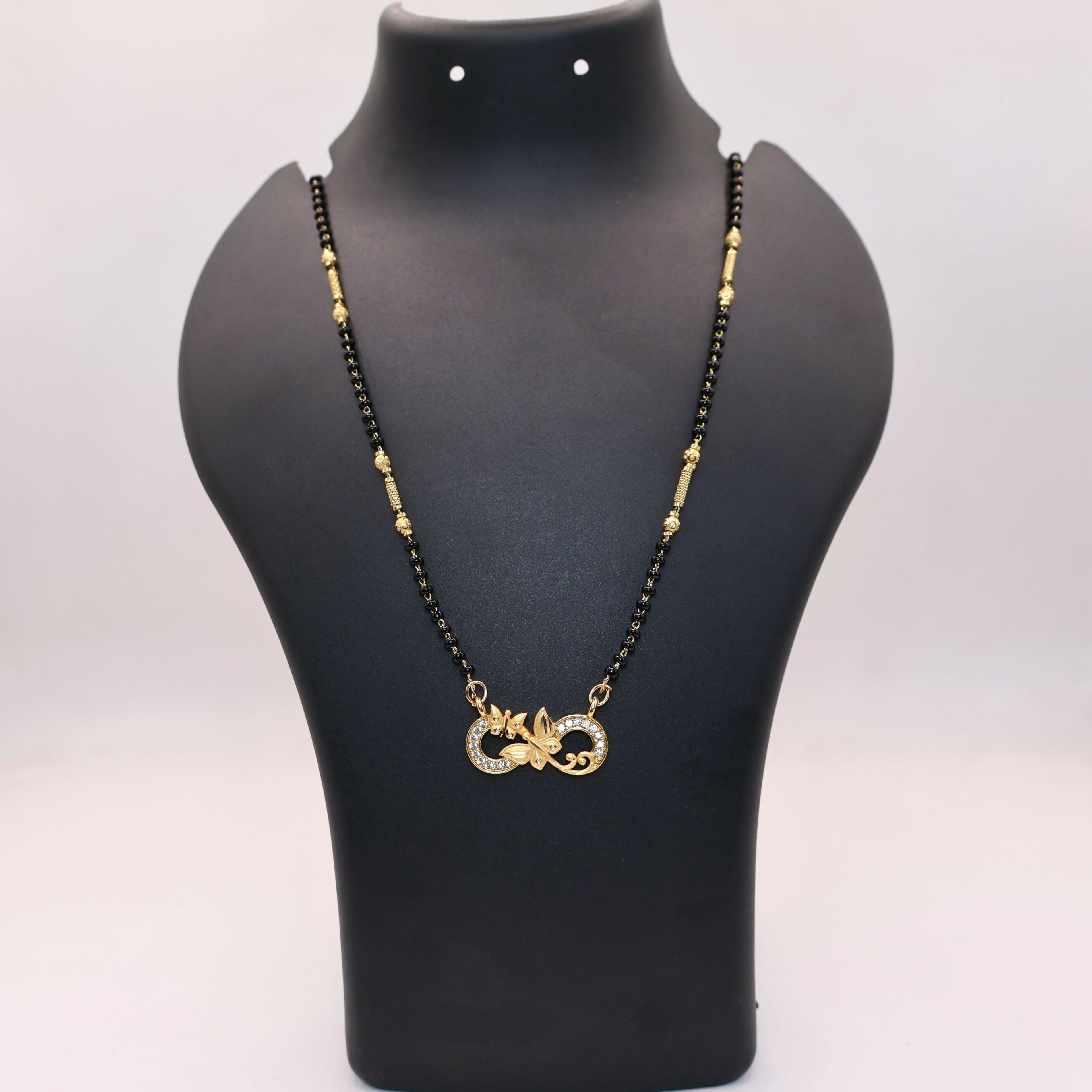Gold-Plated Butterfly Infinity Mangal sutra with AD For women