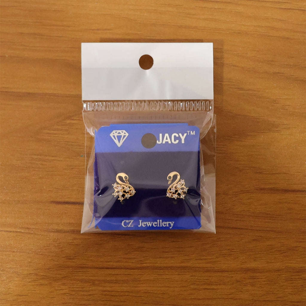 Swan Shape CZ Stud Earrings for Women – Elegant Daily Wear Jewellery