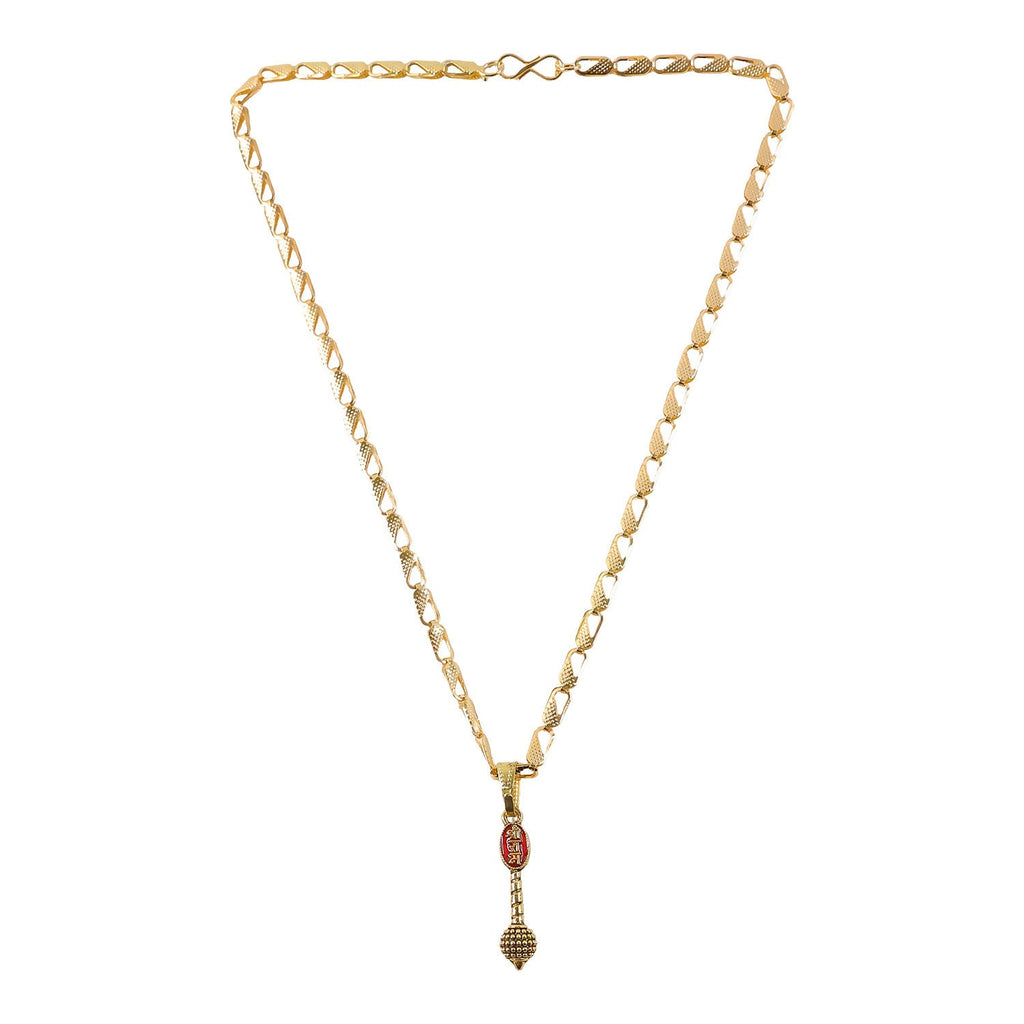 Shree Ram Gada Pendant Gold Chain Necklace
