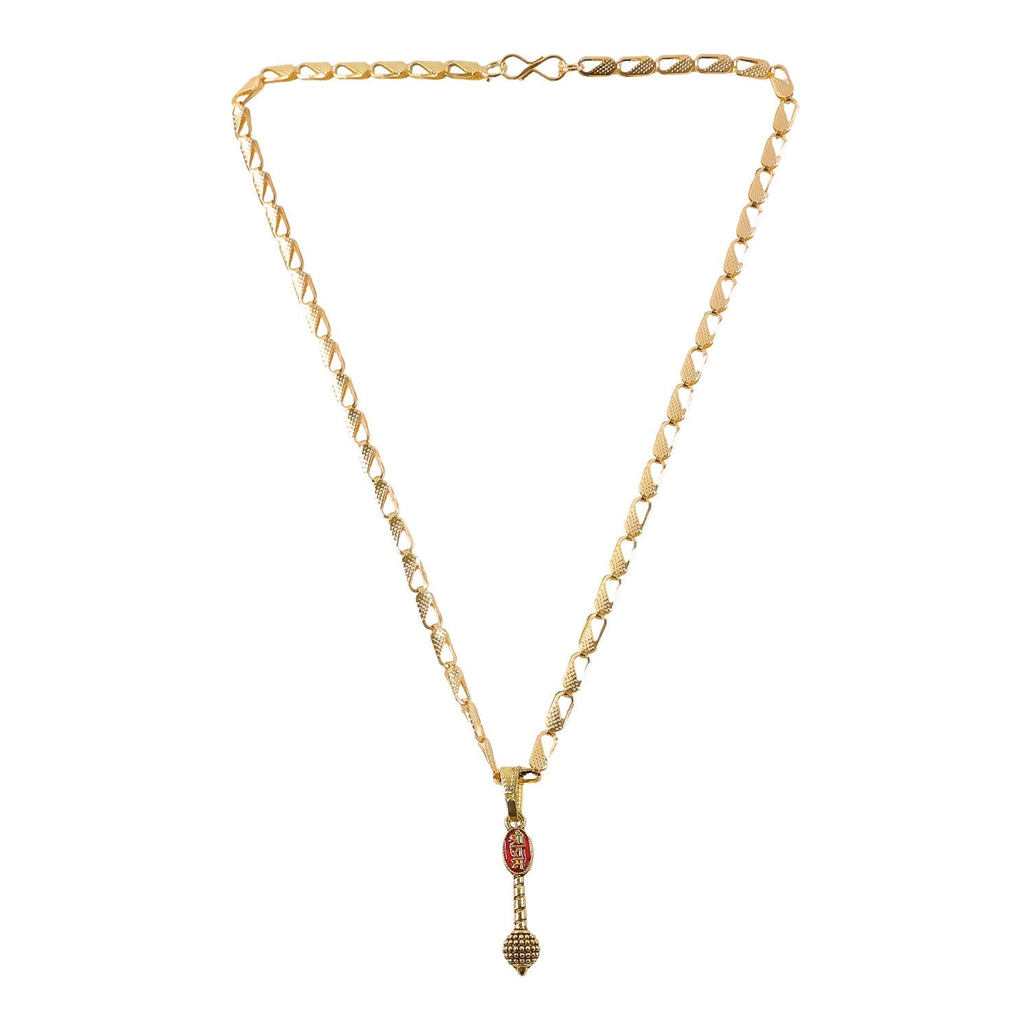 Shree Ram Gada Pendant Gold Chain Necklace